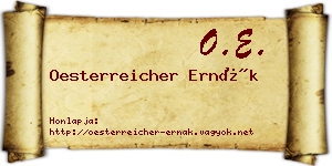 Oesterreicher Ernák névjegykártya